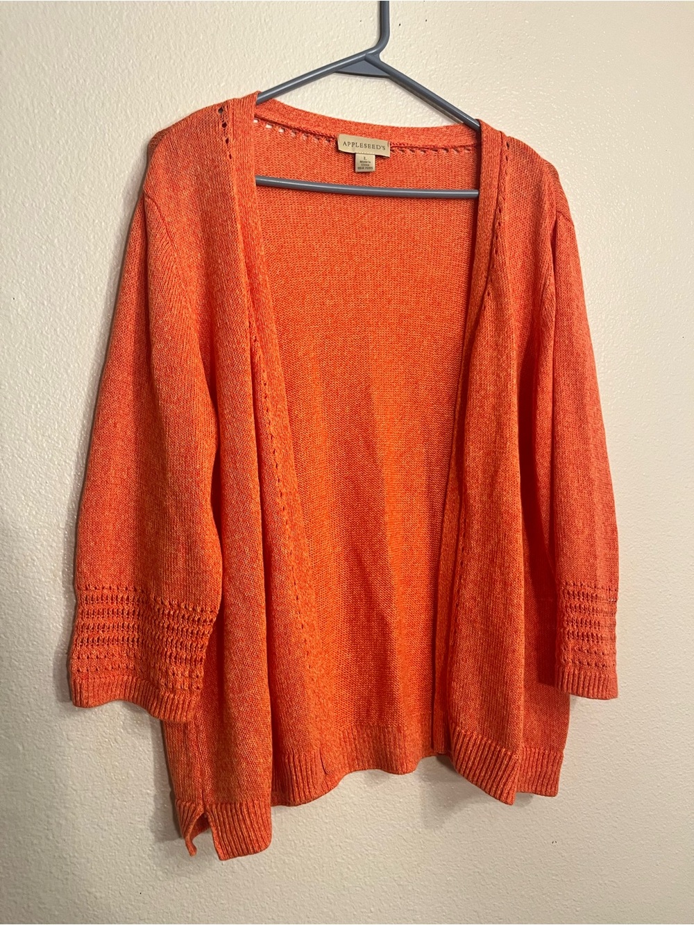 Appleseed's Bright Orange Open-Front Women's Cardigan